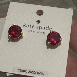 NWT Kate Spade festive pink red Studs - Rise & Shine sparkle Earrings large